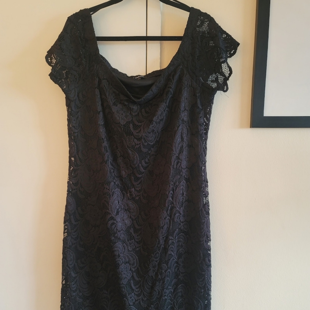 Ambiance size 2X lace black dress lined